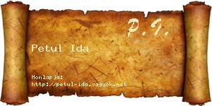 Petul Ida névjegykártya